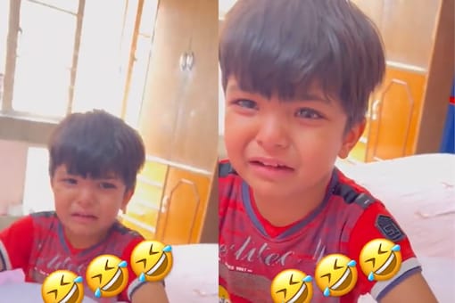 . In the viral clip, the boy breaks into tears when he is asked to study. What makes it funnier is his adorable reaction and funny dialogues. (Credits: Twitter)