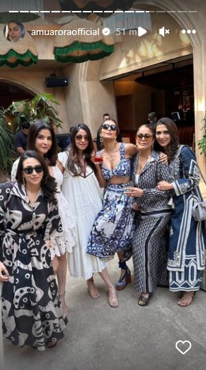 Malaika Arora with her girl gang at her birthday bash on Sunday afternoon. 