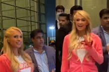 Paris Hilton Obliges Paparazzi With Pictures as She Leaves Mumbai, Watch