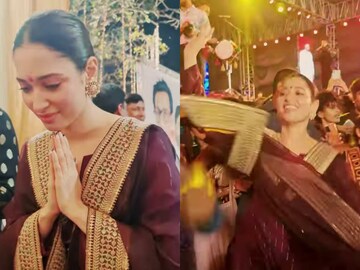 Tamannaah Bhatia attends a Navratri celebrations. 