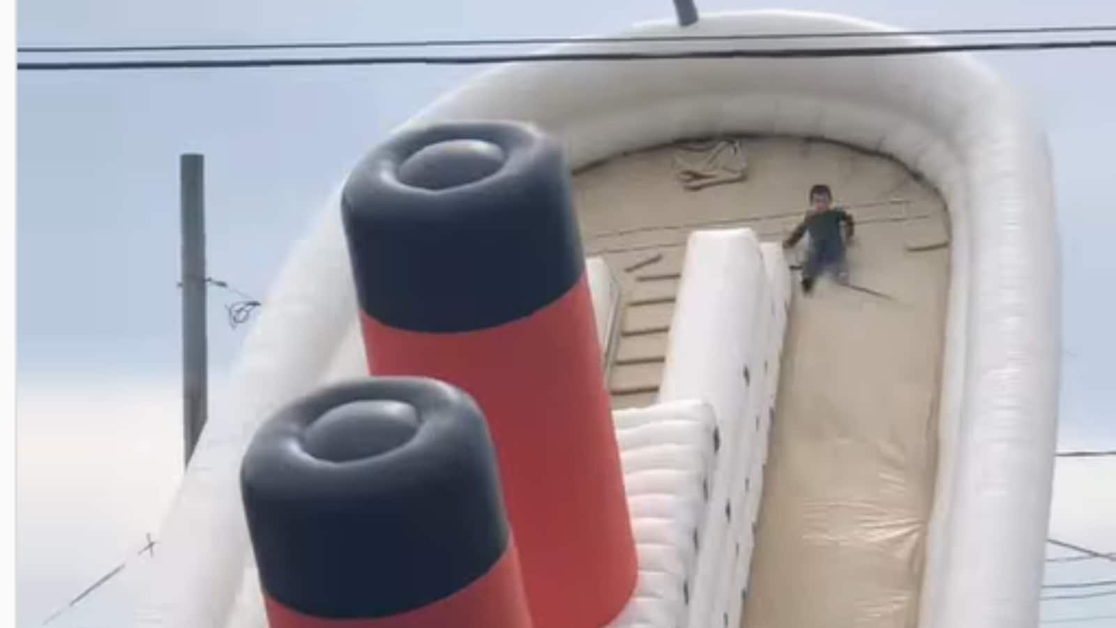 'Morbid' Titanicshaped Bouncy House Causes Outrage on