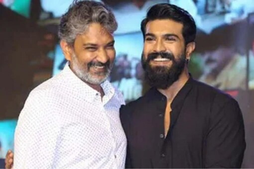 SS Rajamouli with RRR actor Ram Charan 