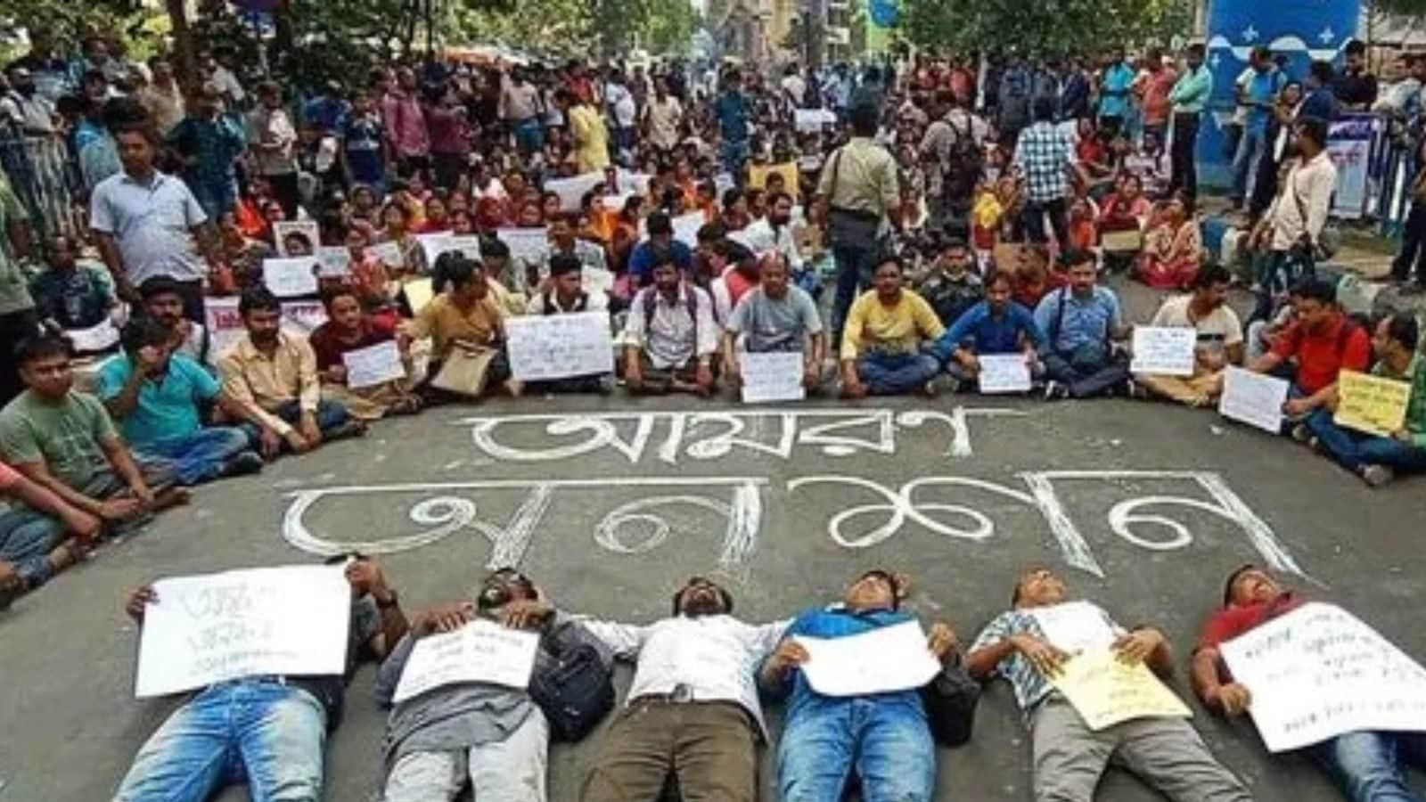 tat-for-tet-west-bengal-job-seekers-protest-quashed-karunamoyee-in