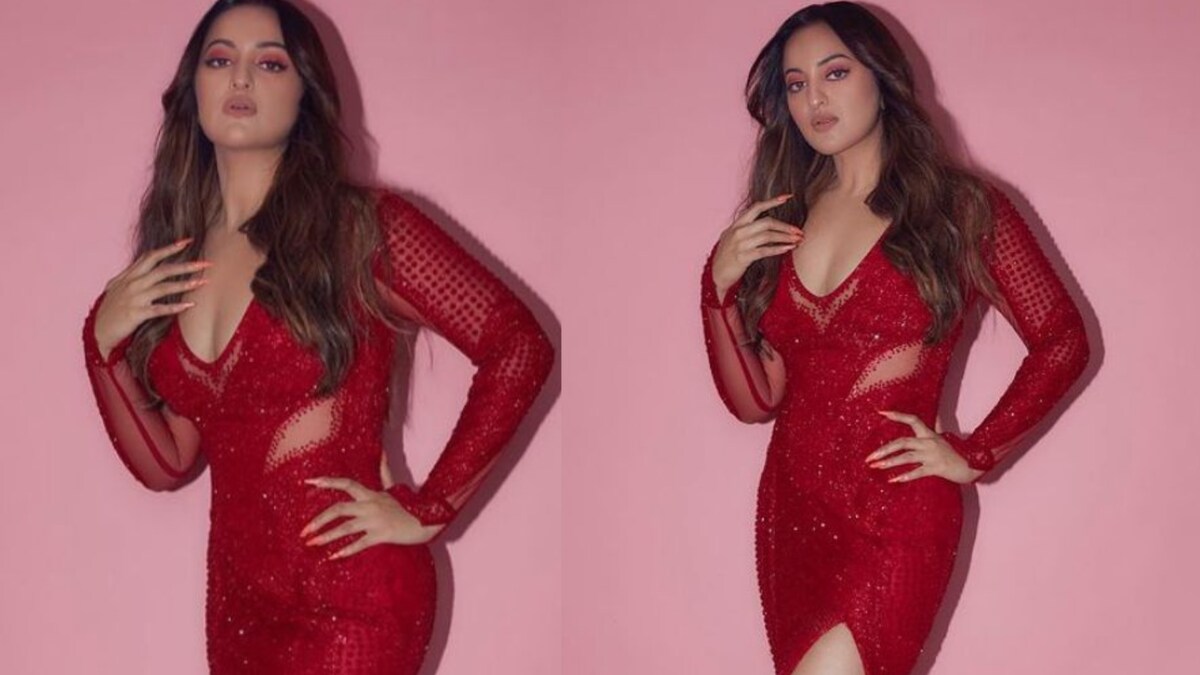 Sonakshi Sinha Raises The Glam Quotient In A Red Thigh High Slit Dress News18