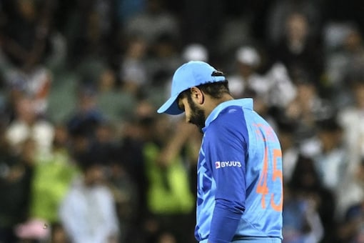 Rohit Sharma walks back to the dugout afrer losing the semi-final match against England in T20 World Cup.