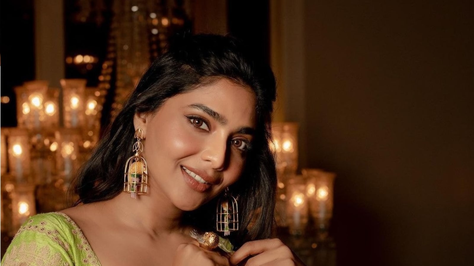 Aishwarya Lekshmi Flaunts Her Desi Avatar In This Ethereal Green Saree