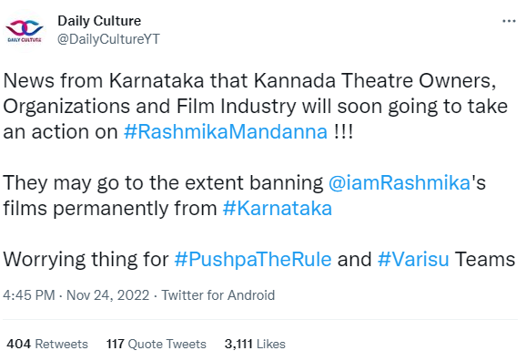 Movies News: Rashmika Mandanna’s Pushpa 2, Varisu to Get Banned in Karnataka Over Her ‘Ungratefulness’: Report
