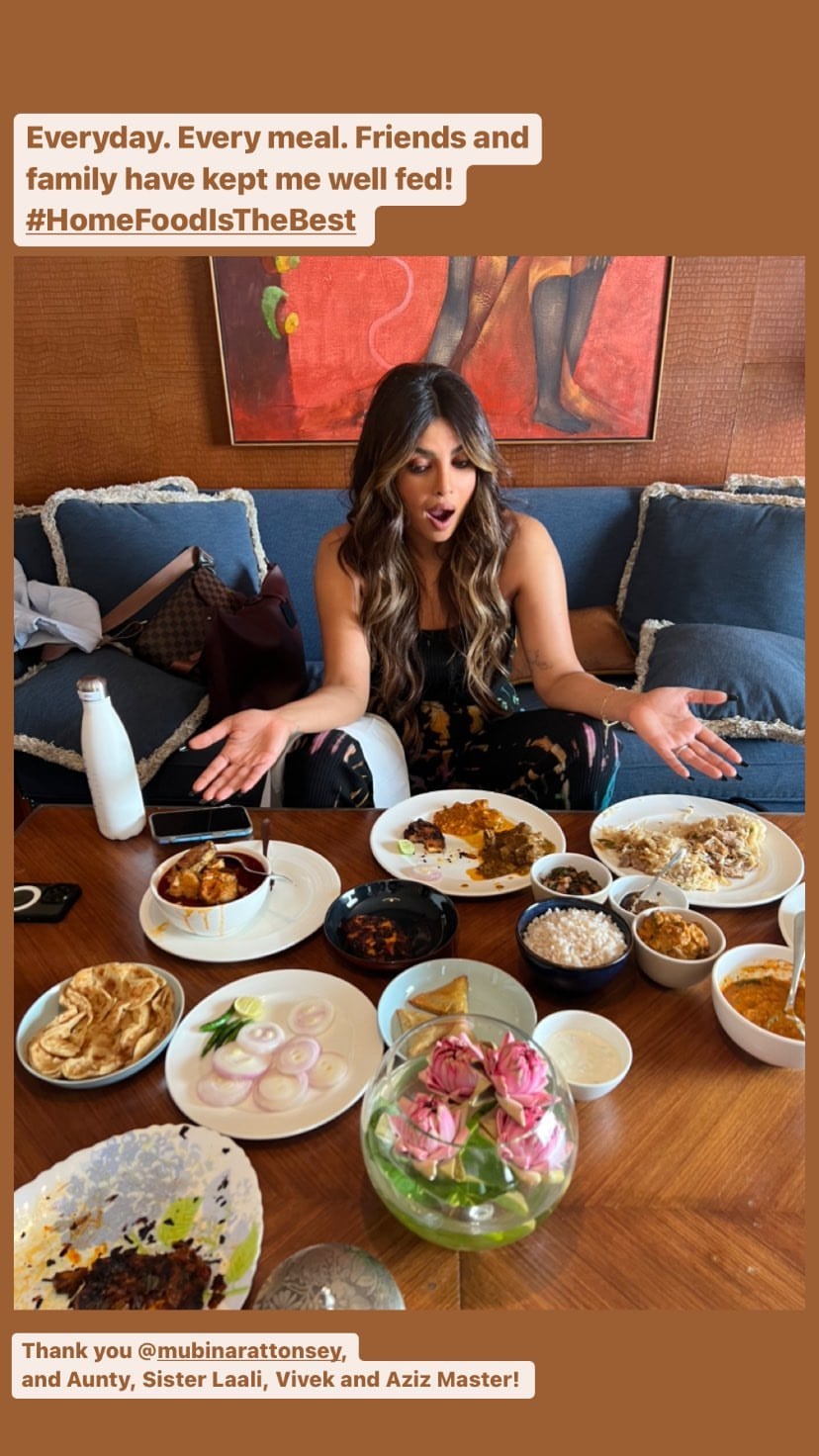 Priyanka Chopra enjoys home cooked meal