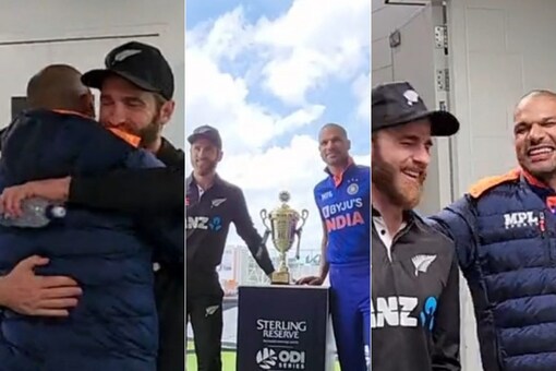 Dhawan, Williamson meet to unvield the ODI series trophy