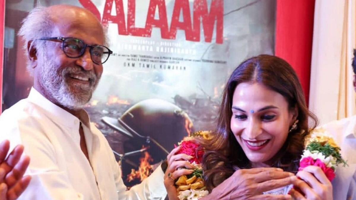 Aishwaryaa R Tears Up As Rajinikanth Places Garland At Lal Salaam Puja; Launches First Poster