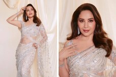 Madhuri Dixit Spells Elegance In White See-through Embellished Saree, Check Out The Icon And Her Memorable Saree Looks
