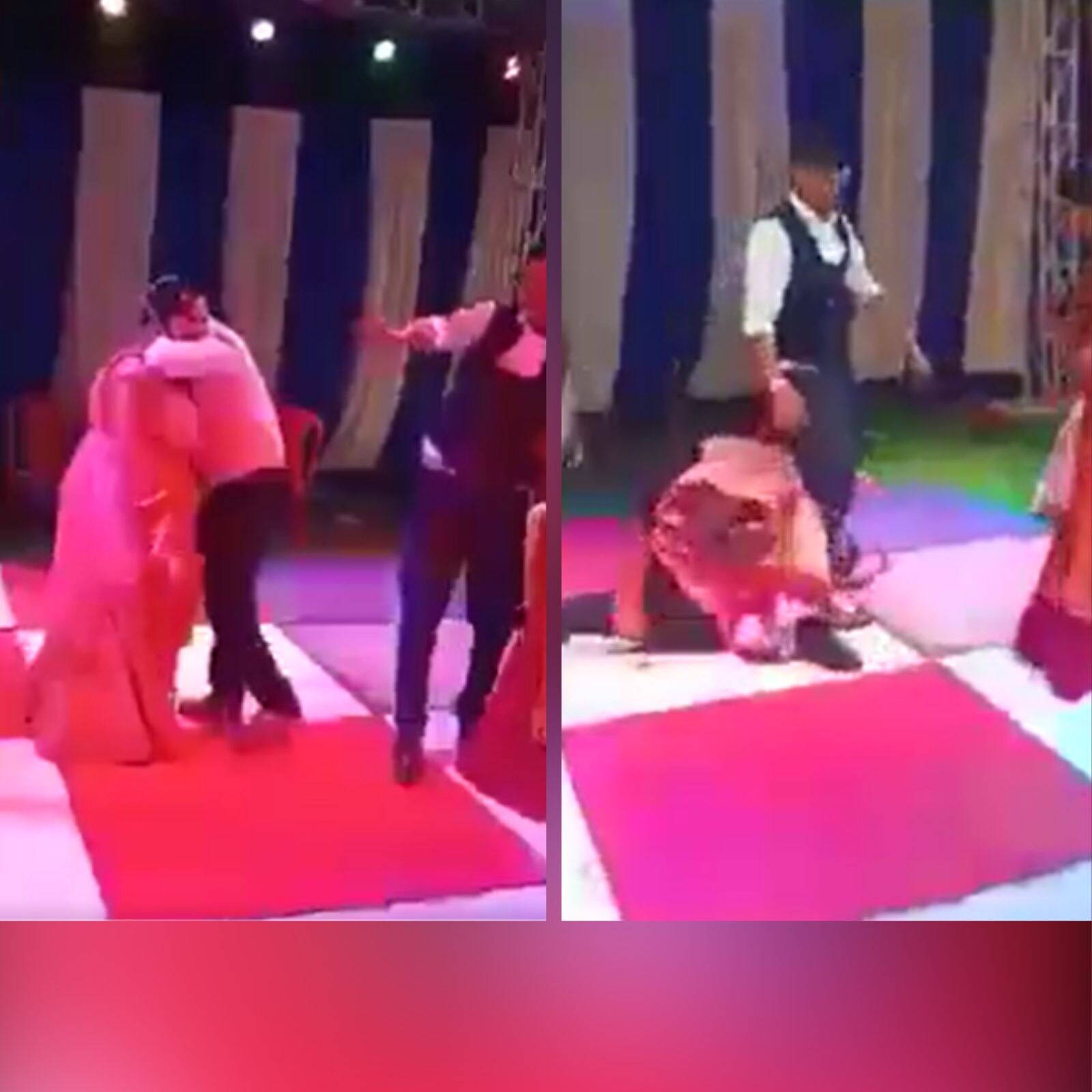 Couple Falls As Man Tries To Lift