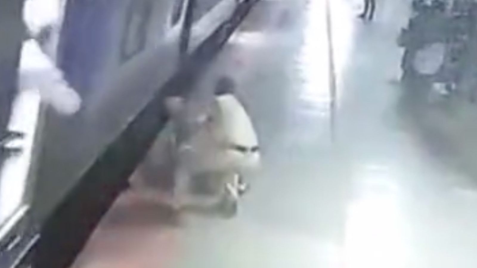 Watch Rpf Personnel Saves Man From Falling Into Train Platform Gap