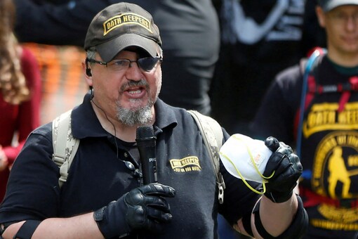 Oath Keepers founder, Stewart Rhodes, speaks during the Patriots Day Free Speech Rally in Berkeley, California, US (Image: Reuters File)