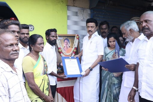 MK Stalin at Priya's residence (IANS)