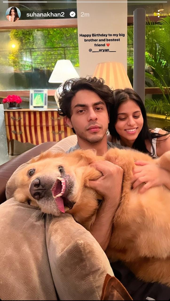 Suhana Khan wishes brother Aryan Khan on his birthday. 