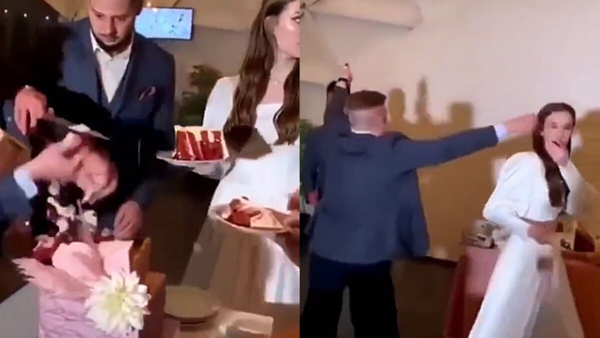 Watch Tipsy Guest Ruins Wedding Cake, Groom Punches Him in the Face