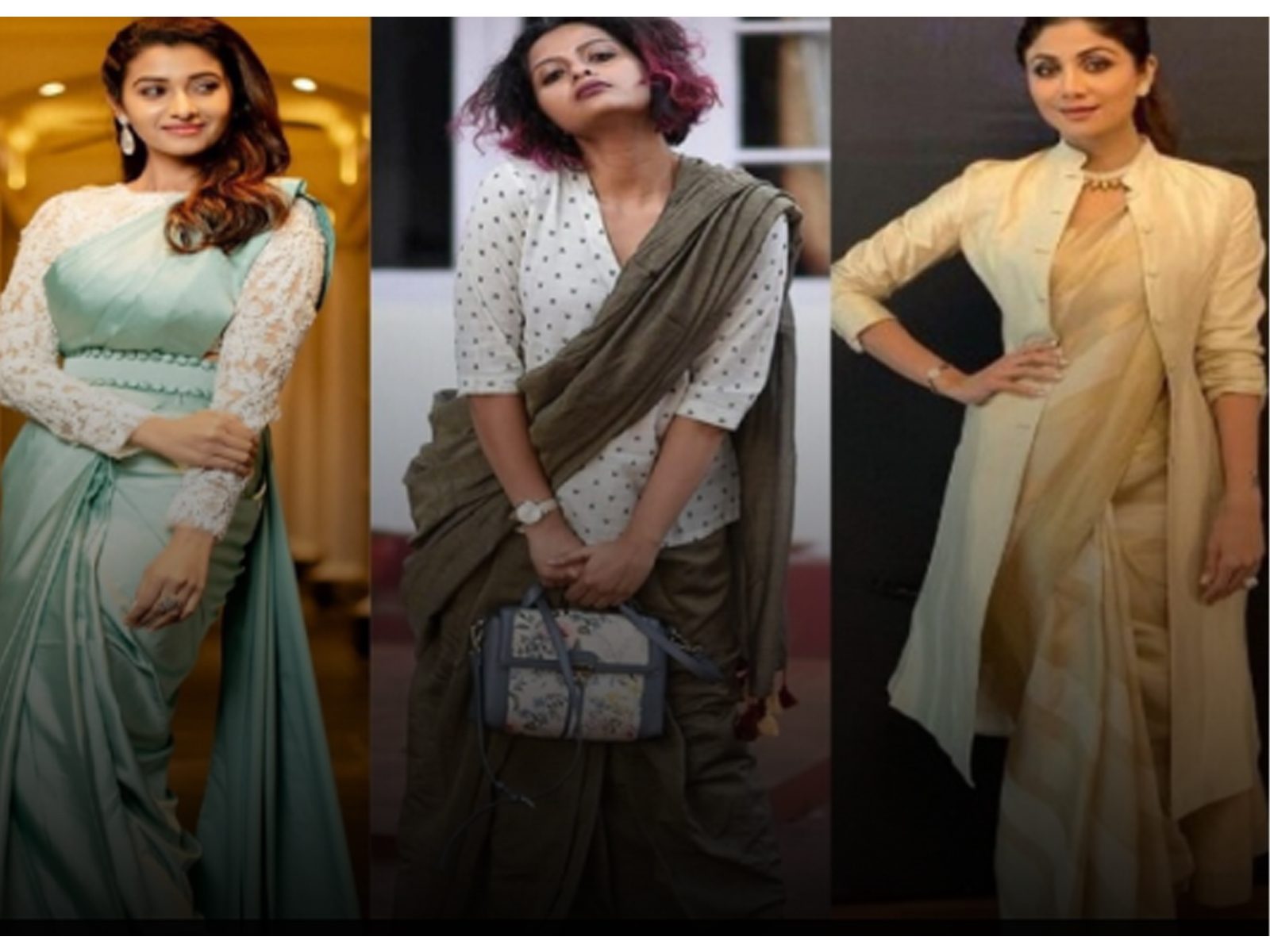 Casual neck drape - saree draping styles, Fashionmate