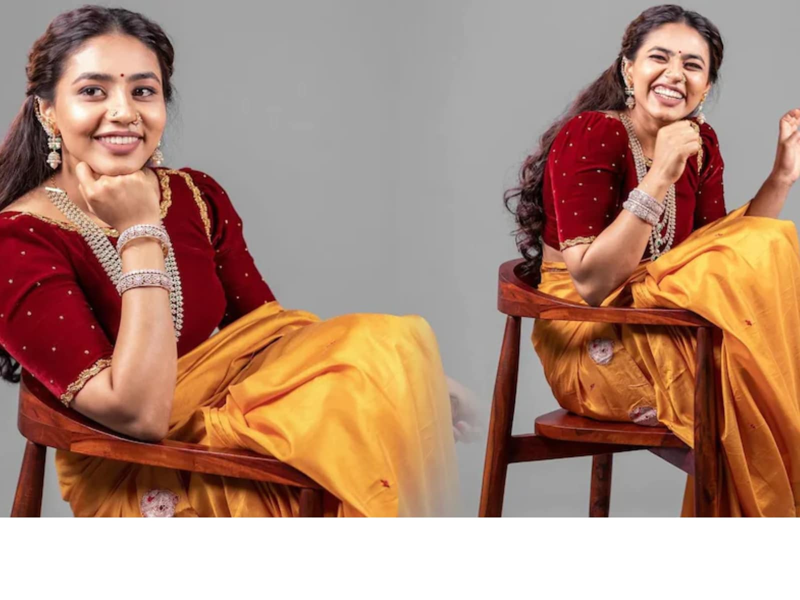 Actress Sujatha Sex - Sapthami Gowda Looks Elegant As She Flaunts Her Desi Avatar In This Yellow  Saree - News18