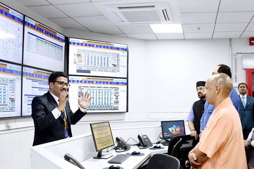 UP CM Yogi Adityanath at the inauguration of Yotta. (Twitter)