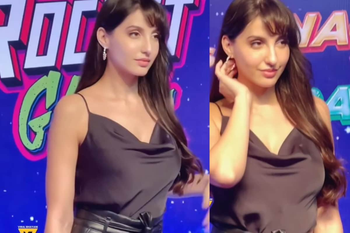 Nora Fatehi turns Sexy Boss Lady in black leather shorts, crop