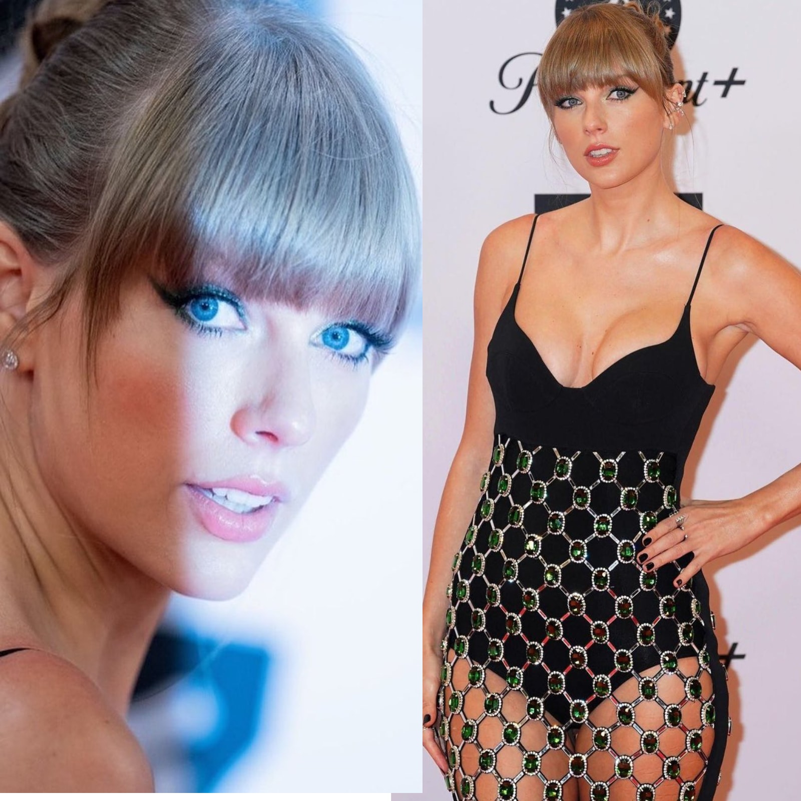 Pics Taylor Swift Sparkles In Sheer Dress At Mtv Emas 22