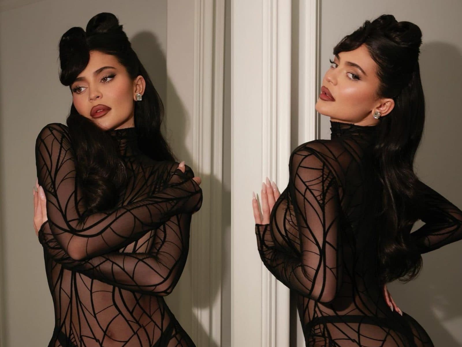 Kylie Jenner Strips Down To Sheer Black Dress Raises Temperature In