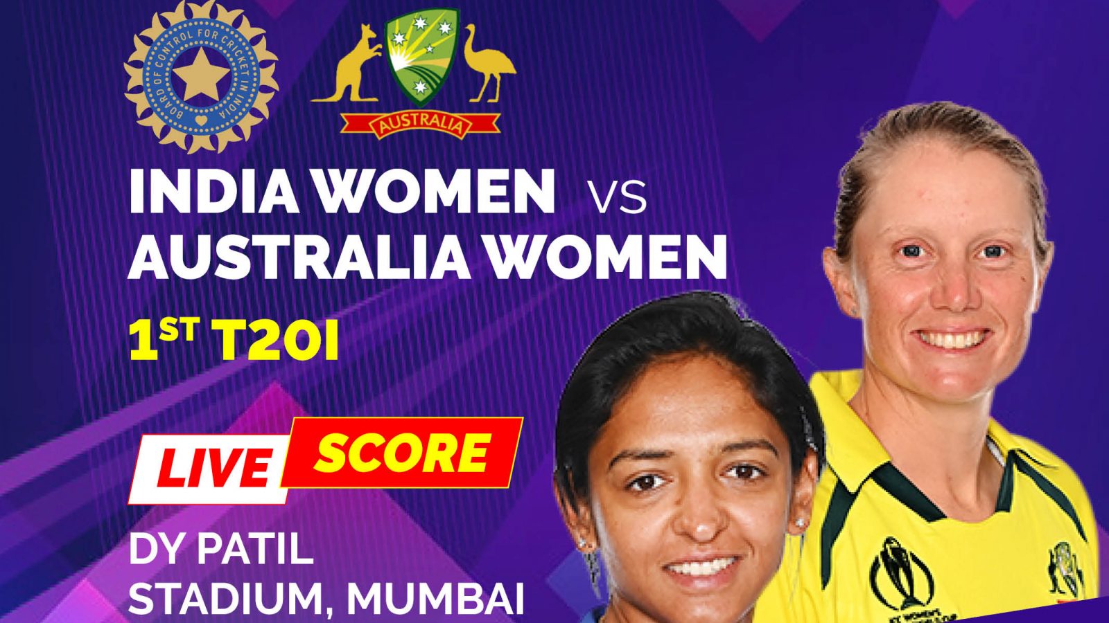 india women vs australia women live cricket score 1st t20i 2022 ind w