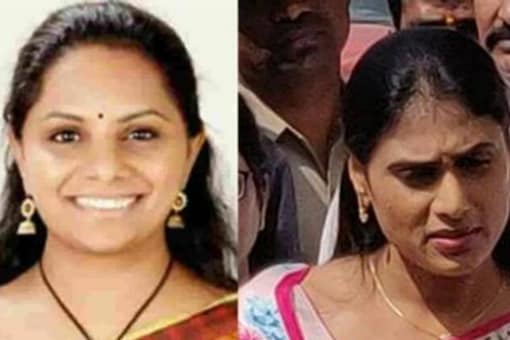 Kavitha (L) said that Sharmila and her party were just tools of the BJP to make sweeping and unfounded allegations/statements against the TRS as they were fearful of the hold the regional party has in Telangana. (Image/Twitter)