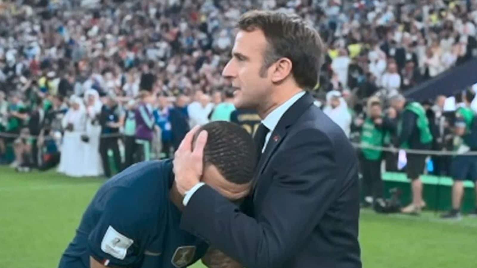 Very sad' French President Emmanuel Macron consoles team, then