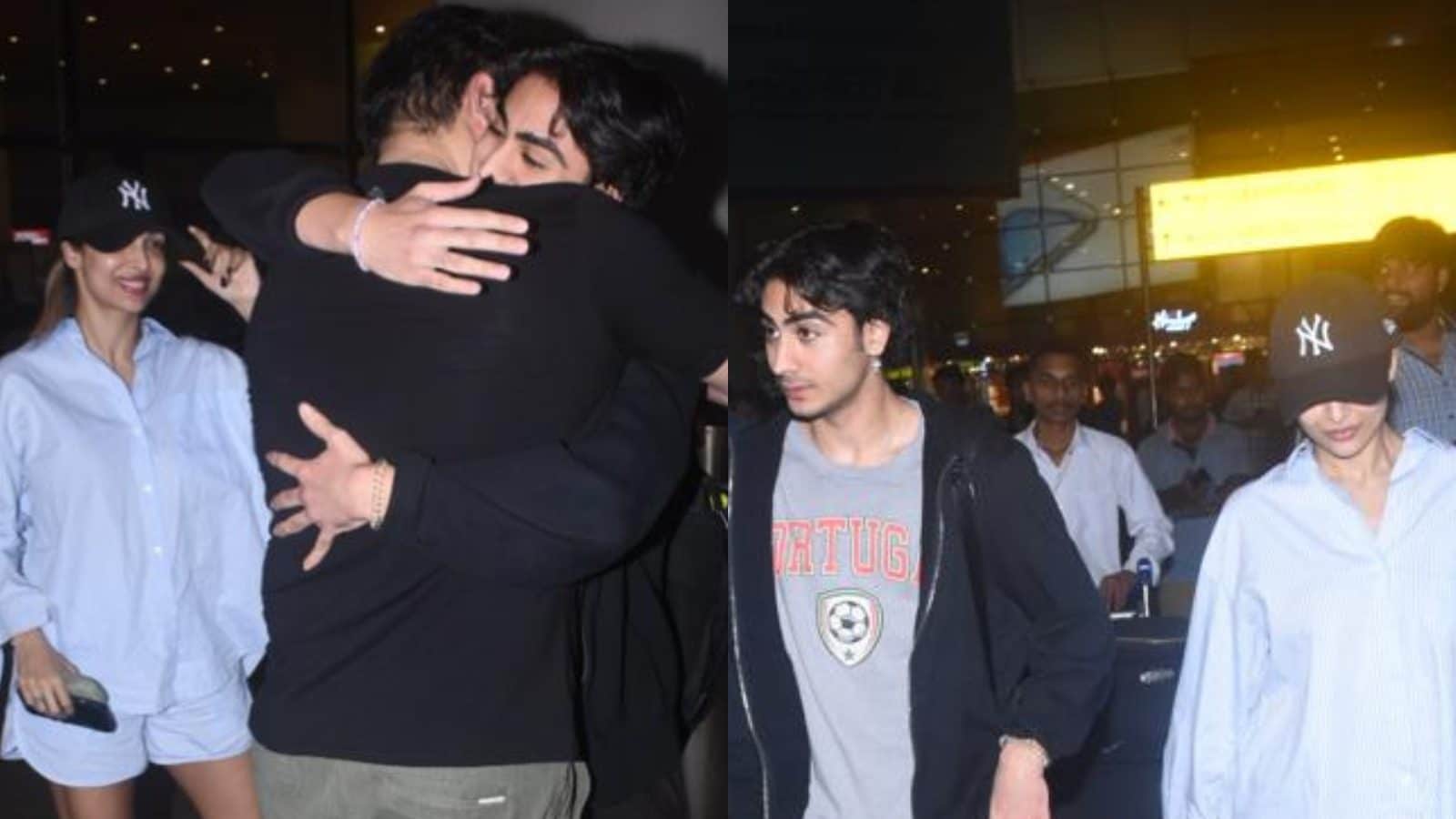 Malaika Arora Lovingly Stares at Arbaaz Khan As He Hugs Son Arhaan at Airport; Video Goes Viral