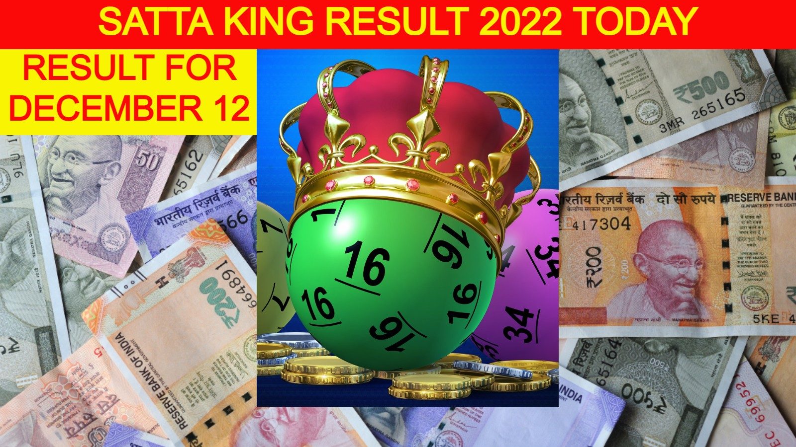 LIVE अपडेट्स सट्टा मटका रिजल्ट 2022: 12 दिसंबर सट्टा किंग गेम्स के लिए लकी नंबर