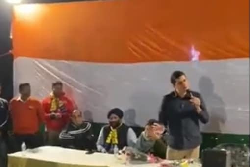 BJP spokesperson Shehzad Poonawalla released a video clip of AAP leader and MLA Saurabh Bharadwaj (Photo by @Shehzad_Ind)