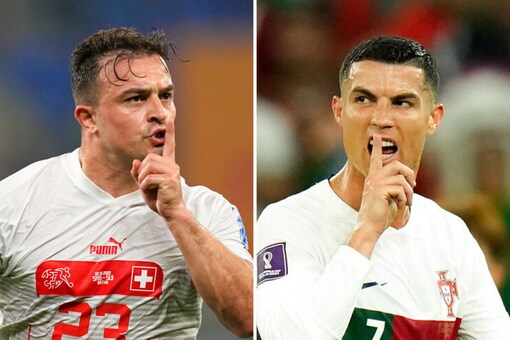 FIFA World Cup 2022: Xherdan Shaqiri and Cristiano Ronaldo (AP)