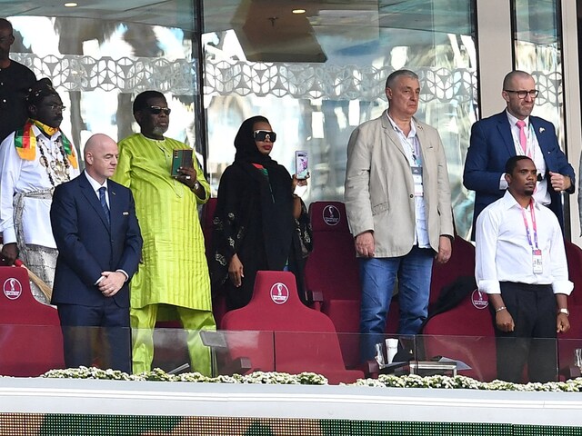FIFA president Gianni Infantino and Cameroonian Football Federation president Samuel Eto'o (Reuters)