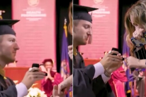 Michigan Student Proposes to College Lover During Graduation Ceremony,  Video Leaves Twitter in Awe