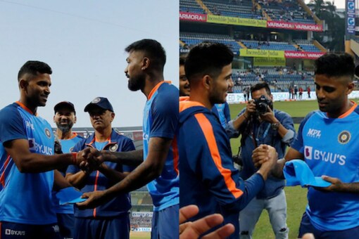 Shivam Mavi and Shubman Gill received their debut T20I caps (Twitter/@BCCI Images)