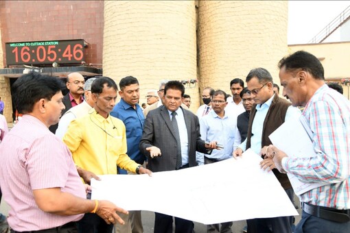 East coast railway general manager Roop Narayan Sunkar on Tuesday inspected the railway station and took stock of various ongoing works. Pic/News18