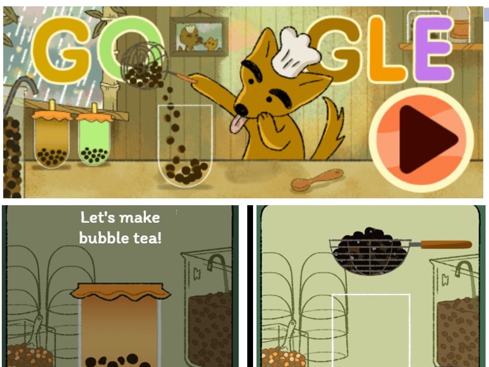 Jogo do GOOGLE: Vamos fazer bubble tea? 