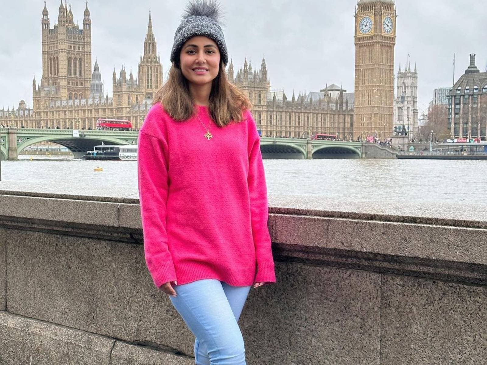 hina khan winter dress Hina Khan sets winter fashion goals in black leather dress and Rs. 12k trenchcoat
