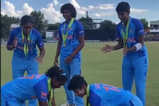 India U-19 women’s team dancing after T20 World Cup win. (Image source: Instagram)
