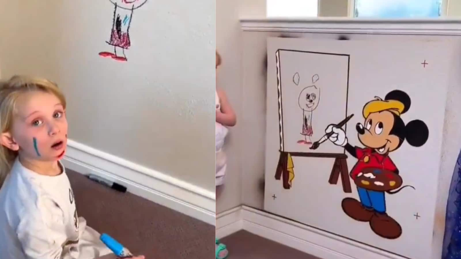 WATCH: Dad Makes Stunning Mickey Mouse Art Out of Daughter's ...