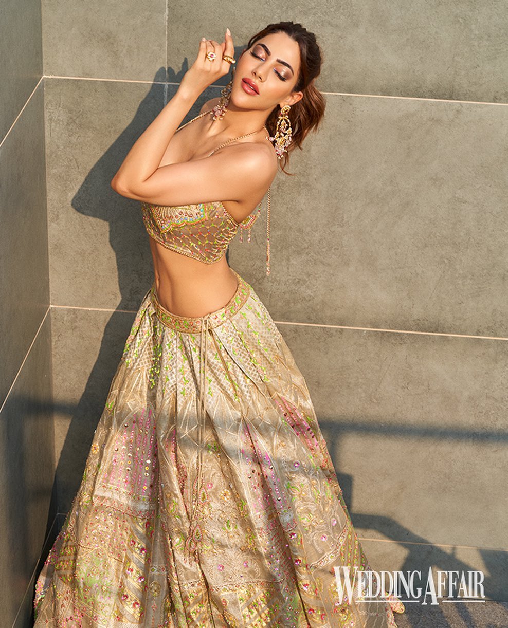 Nikki Tamboli Latest Video: Nikki Tamboli gives Indian saree a twist by  sporting blouse with plunging neckline and heavy jewellery, See PHOTOS