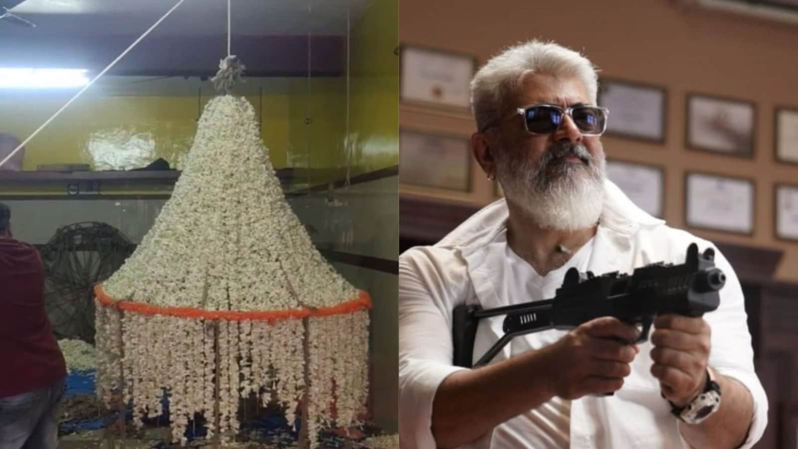 Ajith Kumar Fans Prepare Rs 7 lakh Floral Chandelier To Celebrate Thunivu’s Release