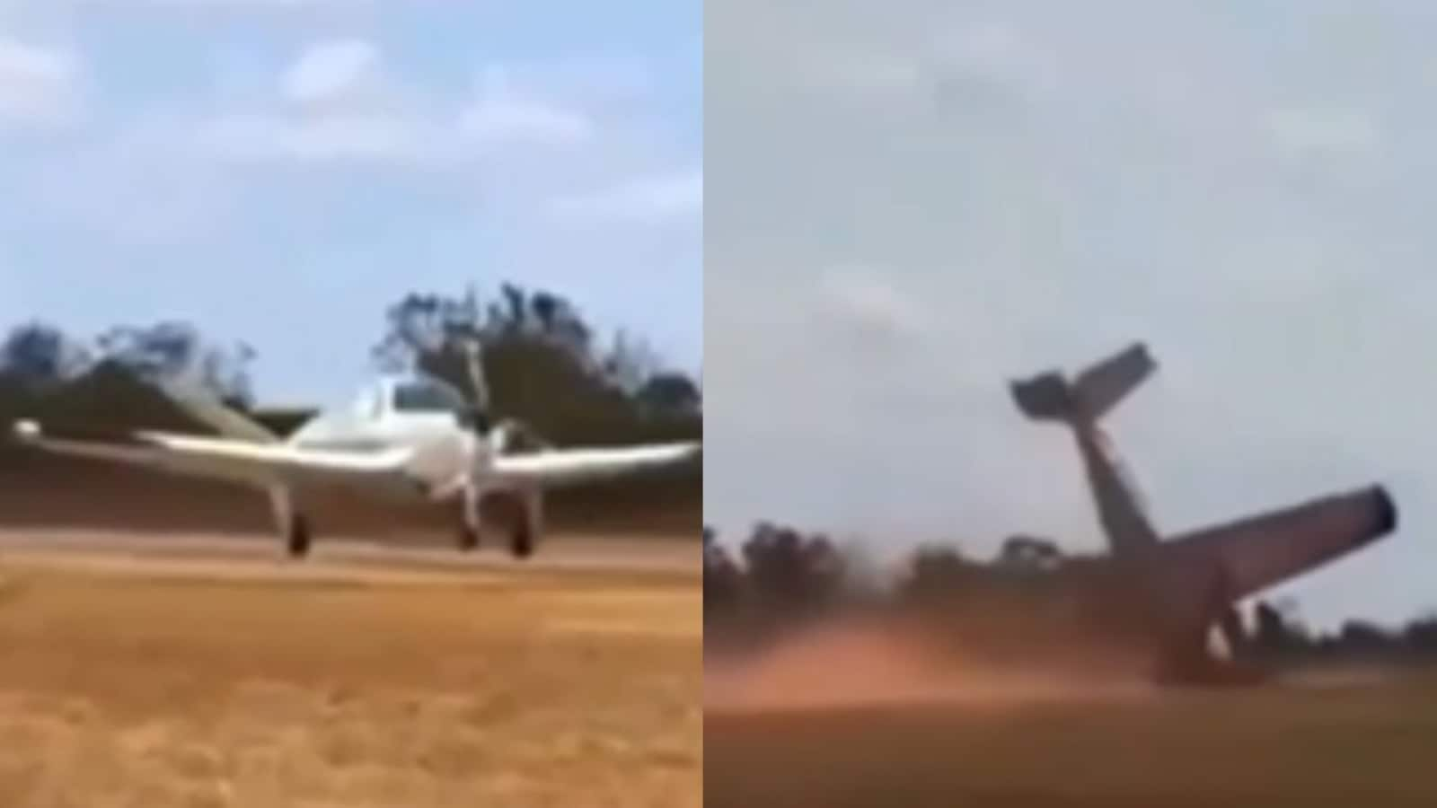 Watch: Plane Topples On Runway As Nose Gear Collapses - News18