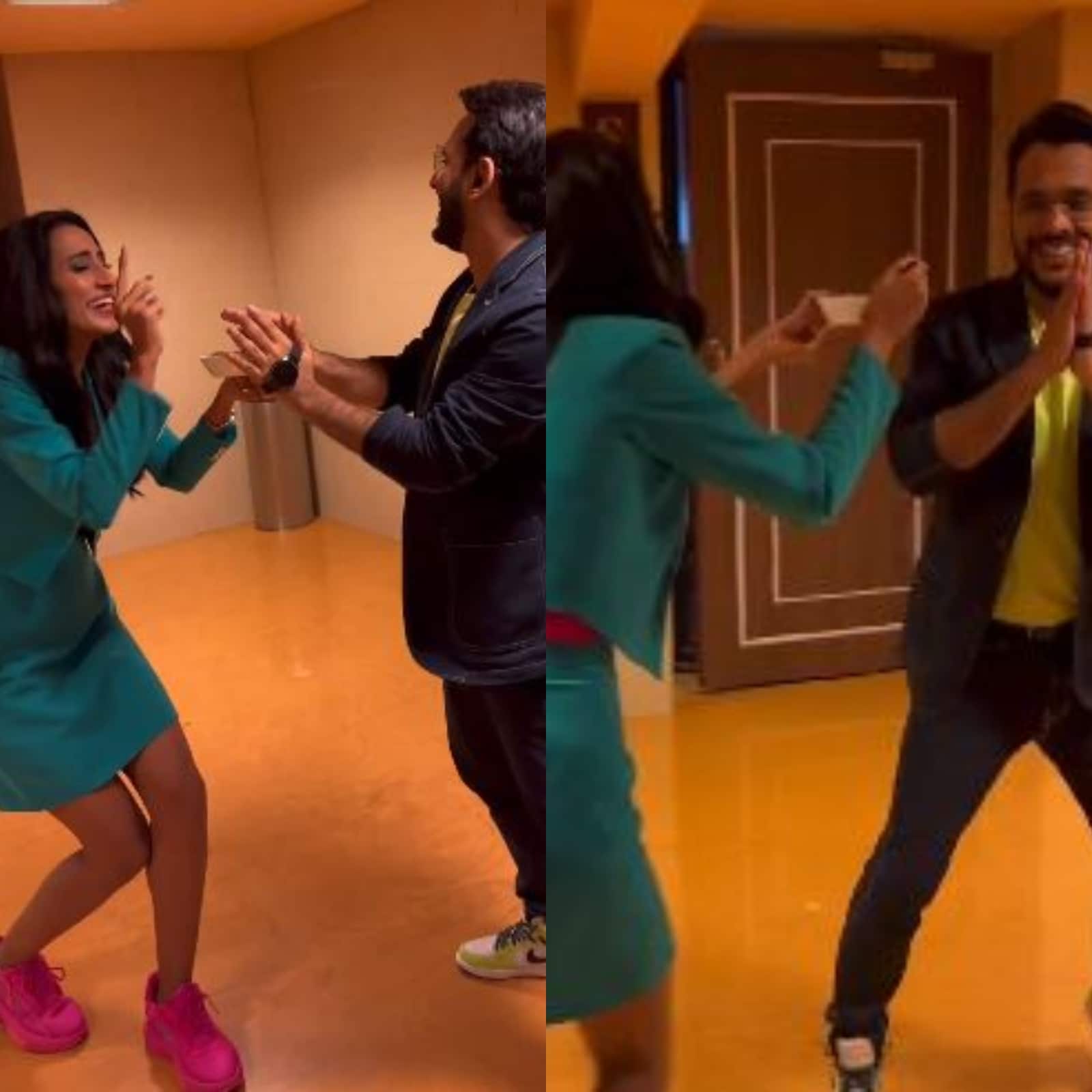 Shark Aman Gupta Runs Away From Vineeta Singh After Investing In Salad Company; Watch Funny Video Shark Aman Gupta Runs Away From Vineeta Singh After Investing In Salad Company; Watch Funny Video