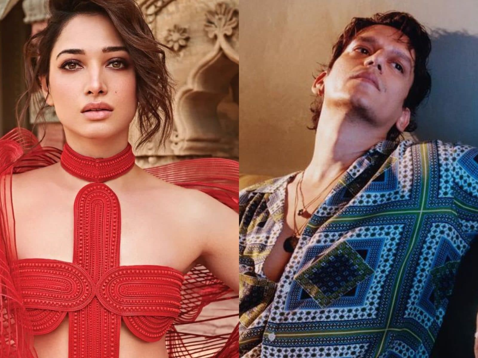 1600px x 1200px - Tamannaah Bhatia Dazzles in Red Lehenga With Sexy Bra; Vijay Varma's  Comment Goes Viral - News18