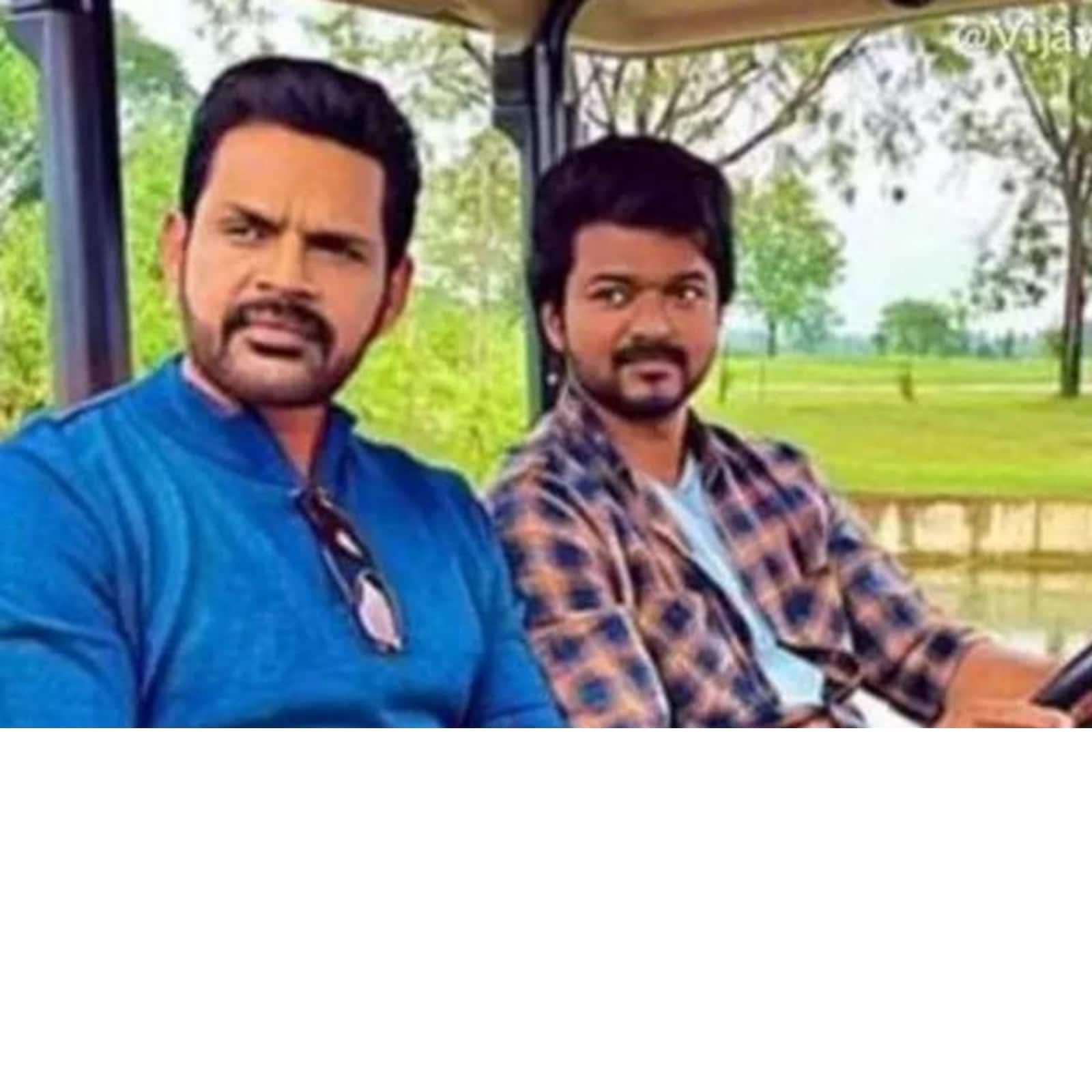 Watch Shaam, Thalapathy Vijay Enjoy Golf Cart Ride on Varisu Sets