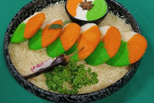 There is a certain pride associated with incorporating the colours of the Indian national flag in our dishes as tricolour recipes gives us an opportunity to showcase the diversity of Indian cuisine. (In frame: Tri colour idlis by  Chef Anand Rawat, Corporate Chef Head, Noormahal Palace Hotel, Karnal)