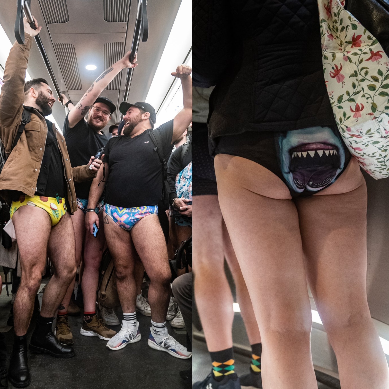 Londoners fail to ignore half-naked travellers during No Trousers Tube Ride  | ITV News
